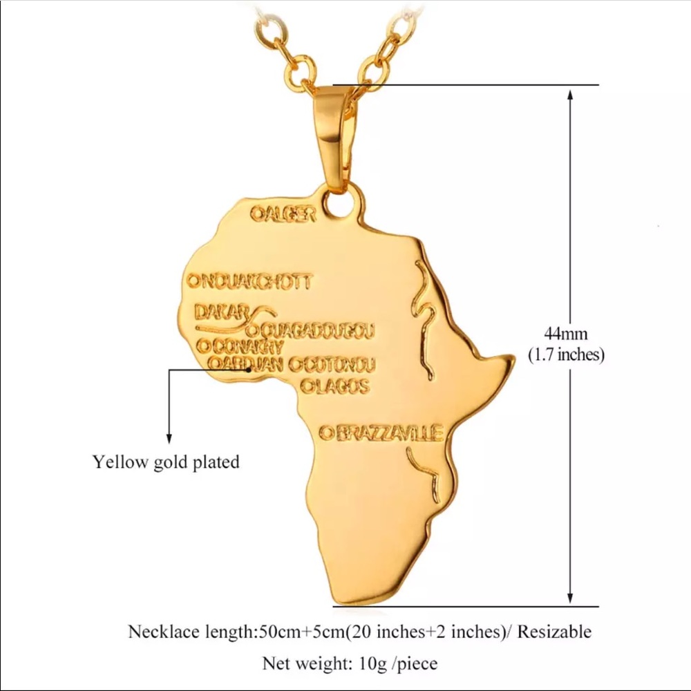 New 18k gold map necklace for men women - Picture 3 of 5